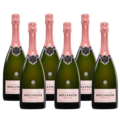 Crate of 6 Bollinger Rose Champagne 75cl